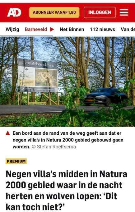 Villa in natura 2000 gebied